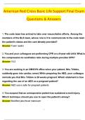American Red Cross Basic Life Support Final Exam Questions and Correct Answers &vert; Latest Update 2026&sol;2027&vert;GRADE A&plus;