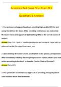 American Red Cross Final Exam BLS  Questions and Correct Answers &vert; Latest Update 2025&sol;2027&vert;GRADE A&plus;