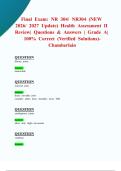 Final Exam&colon; NR 304&sol; NR304 &lpar;NEW 2026&sol; 2027 Update&rpar; Health Assessment II Review&vert; Questions & Answers &vert; Grade A&vert; 100&percnt; Correct &lpar;Verified Solutions&rpar; -Chamberlain