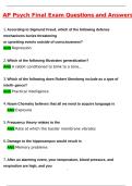 AP Psychology Final Exams BUNDLED &lpar;5 VERSIONS EXAMS&rpar; Latest 2026 Actual Questions & Verified Answers 2026 &sol; 2027 A&plus; Verified by Experts Prepare for your AP Psychology Final Exam with 100&plus; multiple choice practice ques 350&plus; test bank