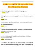 WGU C190 Intro to Biology Latest 2026 Actual Questions and Verified Answers 2026 &sol; 2027 A&plus; Verified by Experts