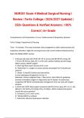 NUR201 Exam 4 Medical Surgical Nursing I Actual Review &vert; Fortis College &vert; 2026&sol;2027 Updated &vert; Verified Answers &vert; 100&percnt; Correct &vert; A&plus; Grade