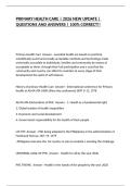 PRIMARY HEALTH CARE &vert; 2026 NEW UPDATE &vert; QUESTIONS AND ANSWERS &vert; 100&percnt; CORRECT&excl;&excl;