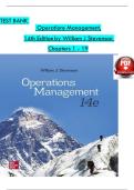 TEST BANK for Operations Management&comma; 14th Editio by William Stevenson&comma; Verified Chapters 1 - 19&comma; Complete Newest Version