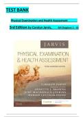 TEST BANK Physical Examination & Health Assessment 9th Edition by Carolyn Jarvis&vert; All Chapters Covered&vert; Test Bank 100&percnt; Veri&filig;ed Answers