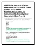 ABYC Marine Systems Certification Exam With Actual Questions & Verified Answers&comma; Plus Explained Rationales&sol;Expert Verified For Guaranteed 100&percnt; Pass 2026&sol;Latest Update&sol;Instant Download Pdf