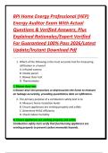 BPI Home Energy Professional &lpar;HEP&rpar; Energy Auditor Exam With Actual Questions & Verified Answers&comma; Plus Explained Rationales&sol;Expert Verified For Guaranteed 100&percnt; Pass 2026&sol;Latest Update&sol;Instant Download Pdf