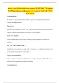 American Federal Government POS2041 Chapters 7-13 Questions and Answers &lpar;Latest&rpar; Solved 100&percnt; Correct&excl;&excl;