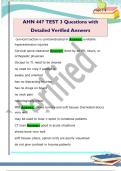 AHN 447 TEST 3 Questions with  Detailed Verified Answers