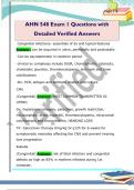 AHN 548 Exam 1 Questions with  Detailed Verified Answers
