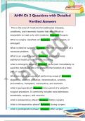 AHN Ch 2 Questions with Detailed  Verified Answers 