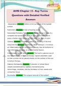 AHN Chapter 13 - Key Terms  Questions with Detailed Verified  Answers