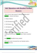 ALC Questions with Detailed Verified  Answers