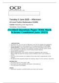 2025 AS Level Further Mathematics B &lpar;MEI&rpar; Y413&sol;01 Modelling with Algorithms  &lpar;Verified Question Paper With Mark Scheme Combined June 2025&rpar;