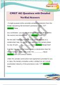 CMGT 462 Questions with Detailed  Verified Answers