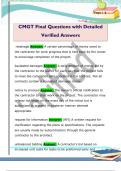 CMGT Final Questions with Detailed  Verified Answers 