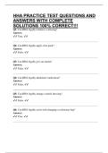 HHA PRACTICE TEST QUESTIONS AND ANSWERS WITH COMPLETE SOLUTIONS 100&percnt; CORRECT&excl;&excl;&excl;