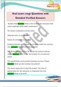 final exam cmgt Questions with  Detailed Verified Answers 