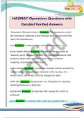 HAZMAT Operations Questions with  Detailed Verified Answers