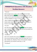 PERSEPOLIS Questions with Detailed  Verified Answers