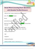 Social Work Licensing Exam Questions  with Detailed Verified Answers 