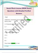 Social Work License &lpar;MSW Exam&rpar;  Questions with Detailed Verified  Answers