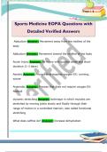 Sports Medicine EOPA Questions with  Detailed Verified Answers