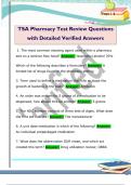 TSA Pharmacy Test Review Questions  with Detailed Verified Answers