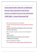 Texas Road Grader Operator Certification Practice Exam Questions And Correct Answers &lpar;Verified Answers&rpar; Plus Rationales &vert;2026 Q&A &vert; Instant Download Pdf