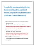 Texas Rock Crusher Operator Certification Practice Exam Questions And Correct Answers &lpar;Verified Answers&rpar; Plus Rationales &vert;2026 Q&A &vert; Instant Download Pdf