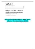 2025 AS Level Further Mathematics B &lpar;MEI&rpar; Y414&sol;01 Numerical Methods  &lpar;Verified Question Paper With Mark Scheme Combined June 2025&rpar;