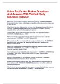 Union Pacific -Air Brakes Questions And Answers With Verified Study Solutions Rated A&plus;
