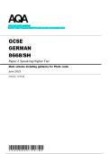 2025 AQA GCSE  GERMAN 8668&sol;SF   Paper 2 Speaking Higher Tier  Question paper with approved marking scheme