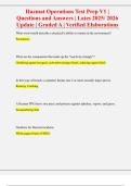 Hazmat Operations Test Prep V1 &vert;Questions and Answers &vert;With Complete Solution