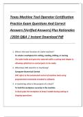 Texas Machine Tool Operator Certification Practice Exam Questions And Correct Answers &lpar;Verified Answers&rpar; Plus Rationales &vert;2026 Q&A &vert; Instant Download Pdf