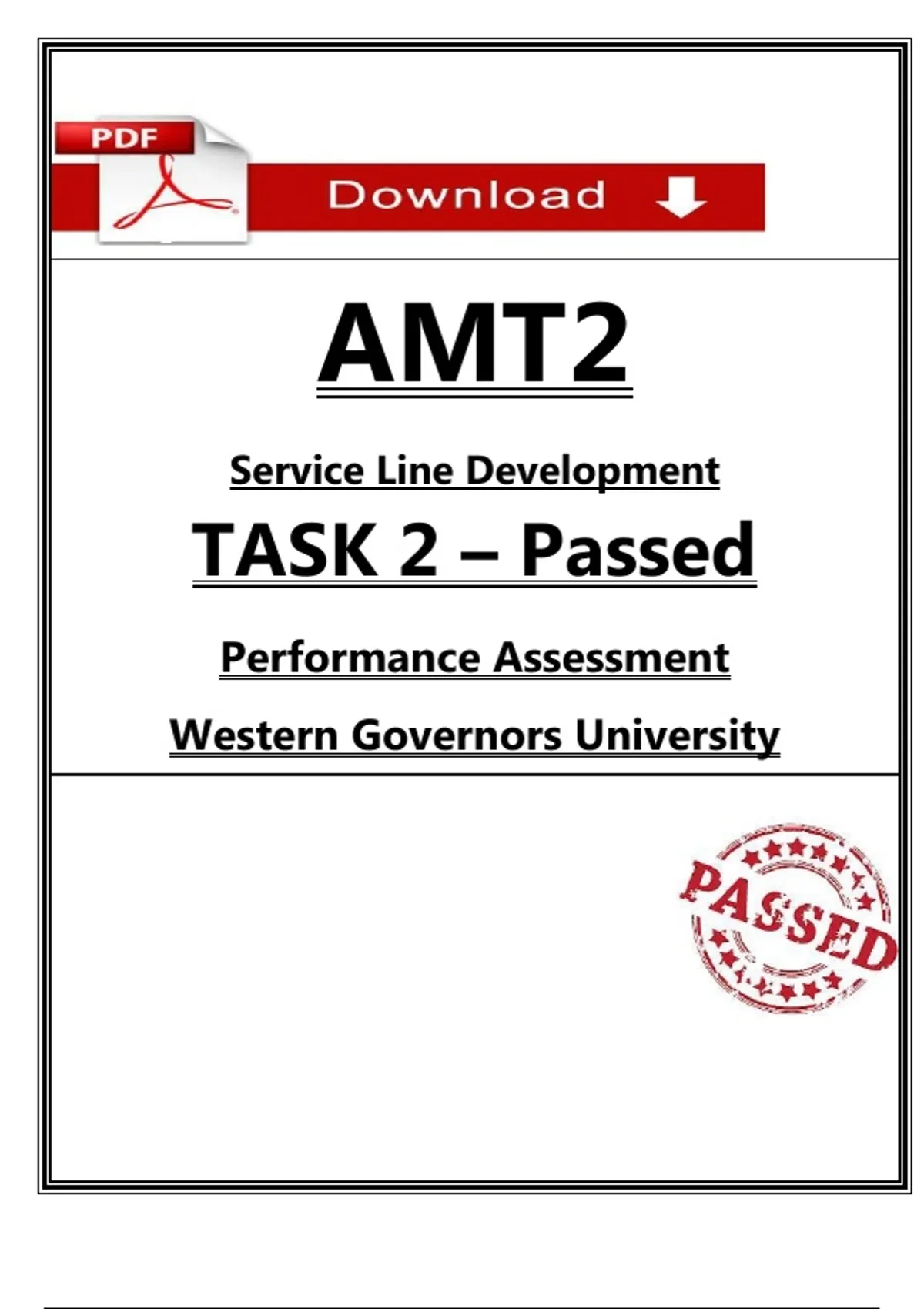 WGU AMT2 Tasks 1 - 4 Bundle – New Service Line – Passed Task Submission ...