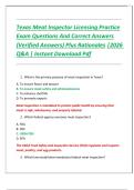 Texas Meat Inspector Licensing Practice Exam Questions And Correct Answers &lpar;Verified Answers&rpar; Plus Rationales &vert;2026 Q&A &vert; Instant Download Pdf