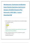 Mechatronics Technician Certification  Exam Practice Questions And Correct  Answers &lpar;Verified Answers&rpar; Plus  Rationales 2026 Q&A &vert; Instant  Download Pdf