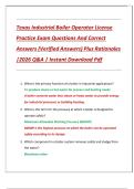 Texas Industrial Boiler Operator License Practice Exam Questions And Correct Answers &lpar;Verified Answers&rpar; Plus Rationales &vert;2026 Q&A &vert; Instant Download Pdf