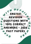 ENG1501 REVISION QUESTIONS WITH 100&percnt; CORRECT ANSWERS &ndash; 2026 PAST PAPERS