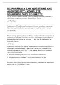 DC PHARMACY LAW QUESTIONS AND ANSWERS WITH COMPLETE SOLUTIONS 100&percnt; CORRECT&excl;&excl;&excl;