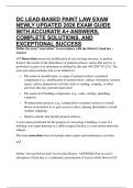 DC LEAD-BASED PAINT LAW EXAM NEWLY UPDATED 2026 EXAM GUIDE WITH ACCURATE A&plus; ANSWERS&comma; COMPLETE SOLUTIONS&comma; AND EXCEPTIONAL SUCCESS