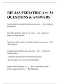 RELIAS PEDIATRIC A v1 54 QUESTIONS & ANSWERS LATEST UPDATE 2026-2027 &lpar;CORTRECT&rpar;