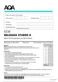 2025 AQA GCSE RELIGIOUS STUDIES B Paper 2X Perspectives on faith &lpar;Islam&rpar;  Question paper with approved marking scheme
