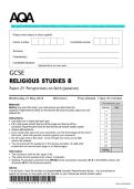 2025 AQA GCSE RELIGIOUS STUDIES B Paper 2Y Perspectives on faith &lpar;Judaism&rpar;  Question paper with approved marking scheme