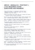 HRCCC - MODULE 01 - POSTTEST 1 &lbrack; CAC REQUIRED &rsqb; EXAM QUESTIONS AND ANSWERS