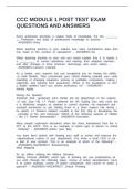 CCC MODULE 1 POST TEST EXAM QUESTIONS AND ANSWERS