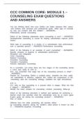 CCC COMMON CORE&colon; MODULE 1 &ndash; COUNSELING EXAM QUESTIONS AND ANSWERS