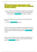 NSC DEFENSIVE DRIVING COURSE QUESTIONS AND CORRECT ANSWERS LATEST UPDATE 2026&sol;2027 GRADED A&plus;  &vert; NSC DEFENSIVE DRIVING COURSE ACTUAL EXAM QUESTIONS WITH CORRECT ANSWERS & NSC DEFENSIVE DRIVING COURSE 2026&sol;2027 &vert; EXAM QUESTIONS & ANSWERS &vert; LATEST UPDATE &vert; G