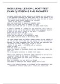 MODULE 01&colon; LESSON 1 POST-TEST EXAM QUESTIONS AND ANSWERS